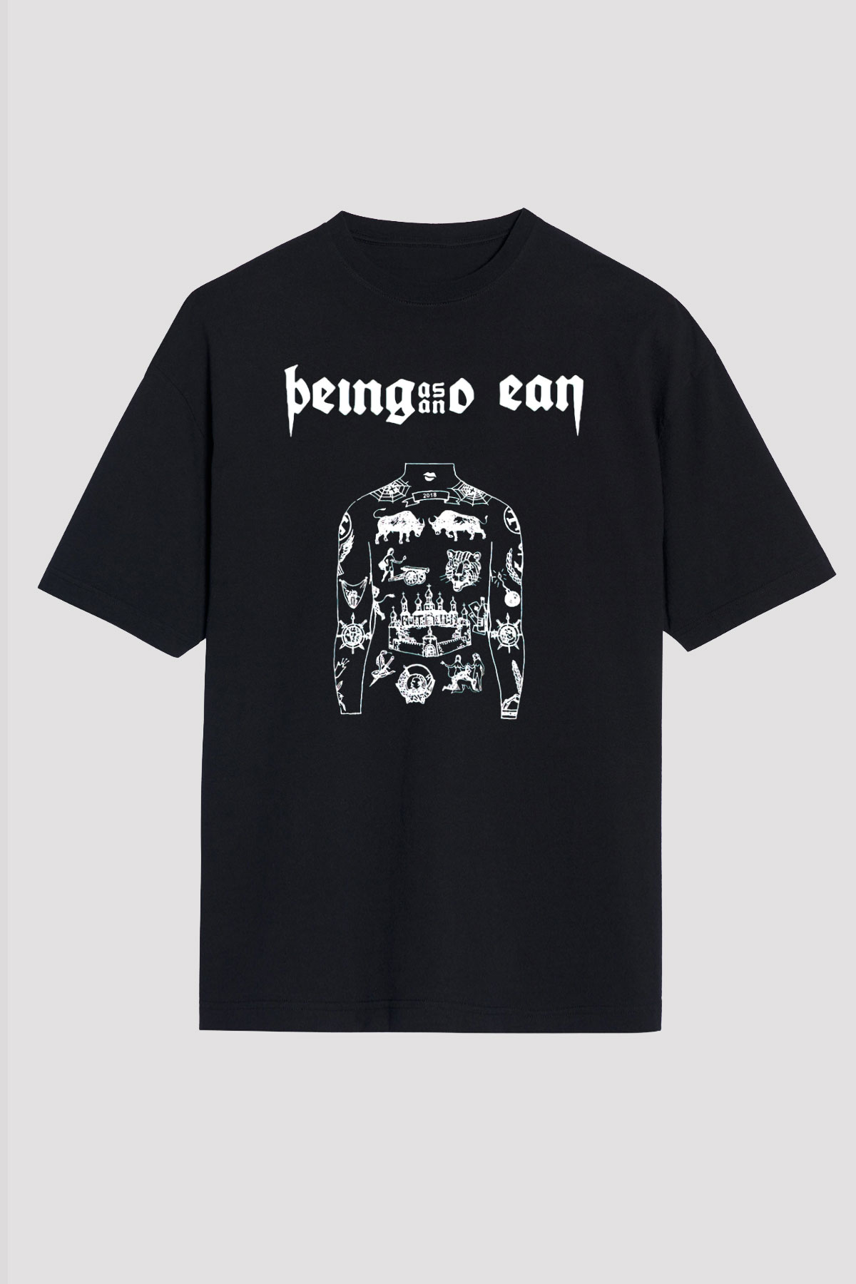 Being as an Ocean Siyah Oversize Tişört Oversize T-shirt - TişörtFabrikası