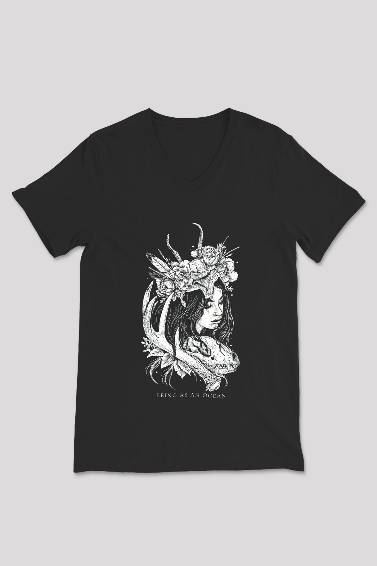 Being as an Ocean Siyah Unisex V Yaka Tişört T-Shirt