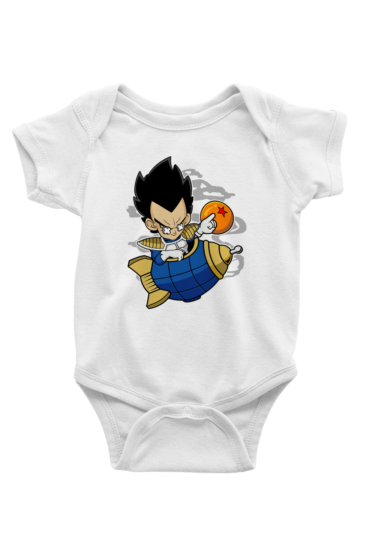 Bejita Rocket Baskılı Unisex Beyaz Bebek Body - Zıbın