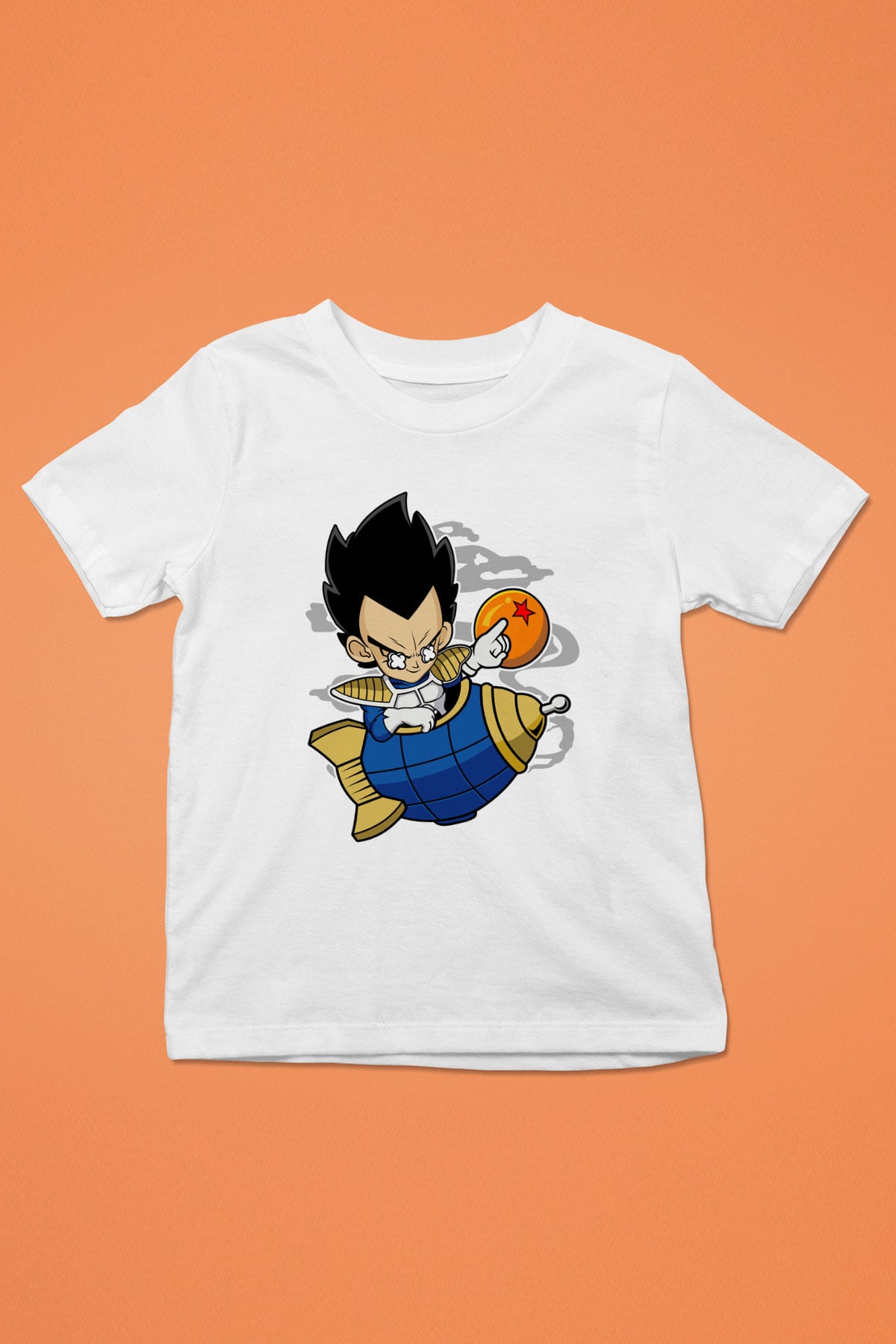 Bejita Rocket Baskılı Unisex Beyaz Çocuk Tişört