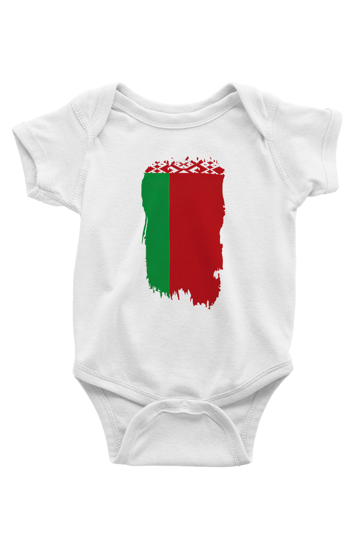 Belarus Baskılı Beyaz Unisex Bebek Body - Zıbın