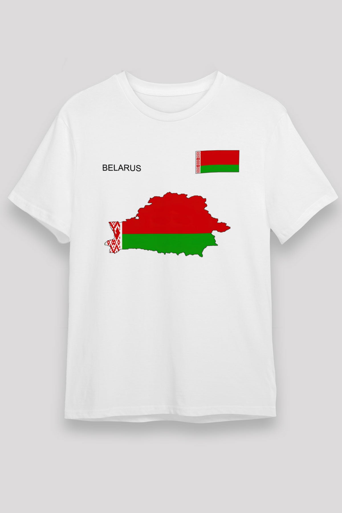 Belarus Beyaz Unisex Tişört T-Shirt - TişörtFabrikası