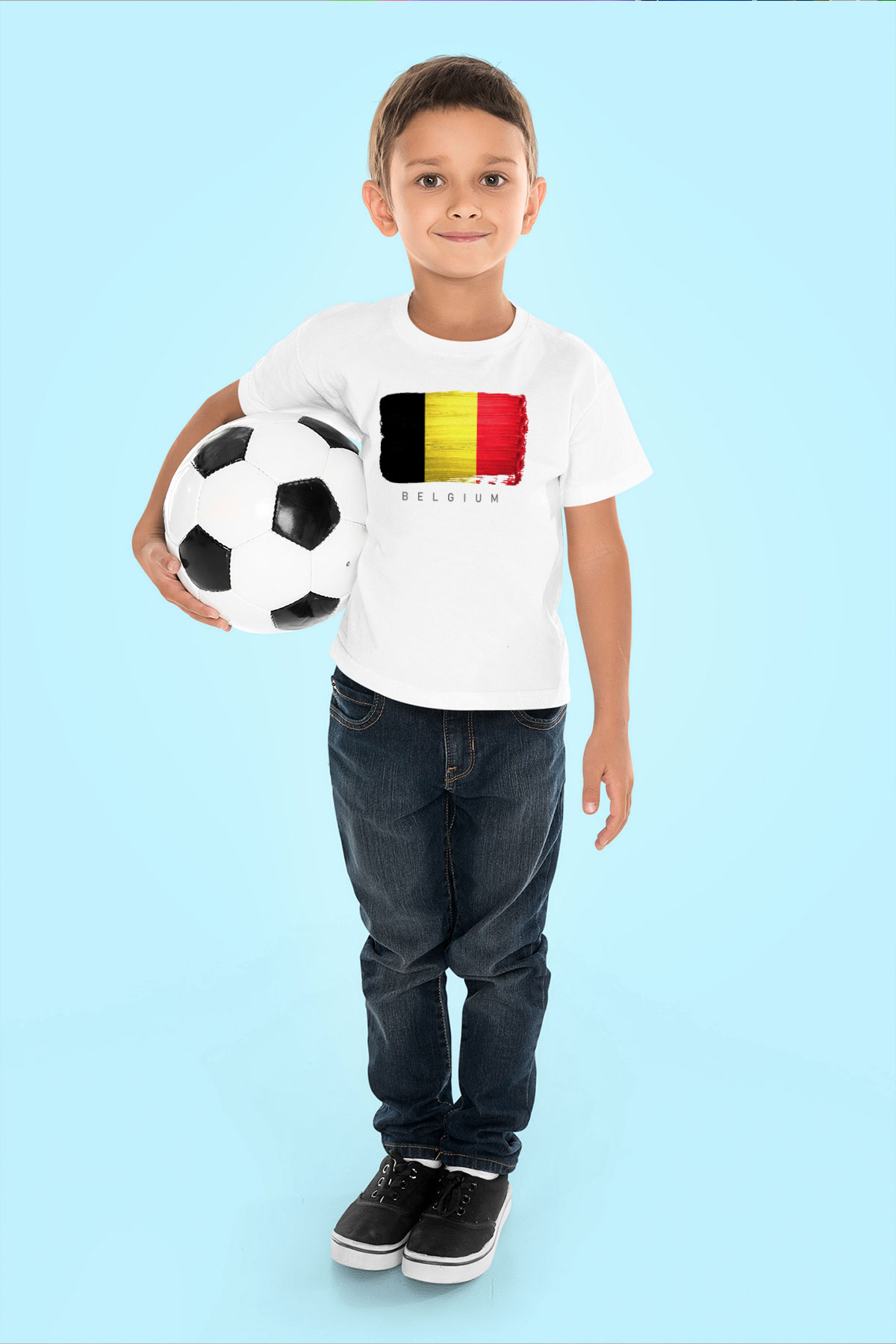Belçika Beyaz Unisex Çocuk Tişört
