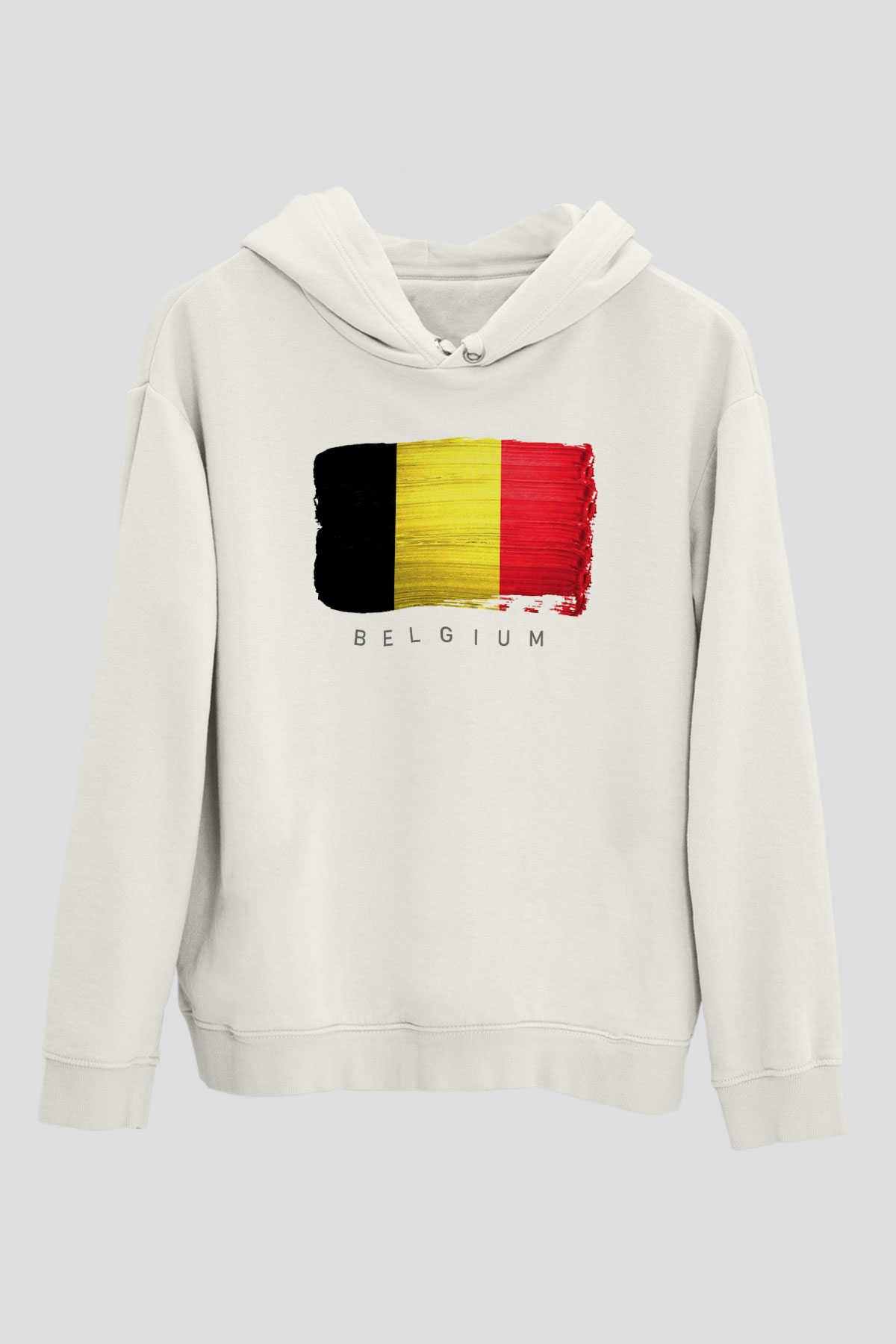 Belçika Beyaz Unisex Hoodie