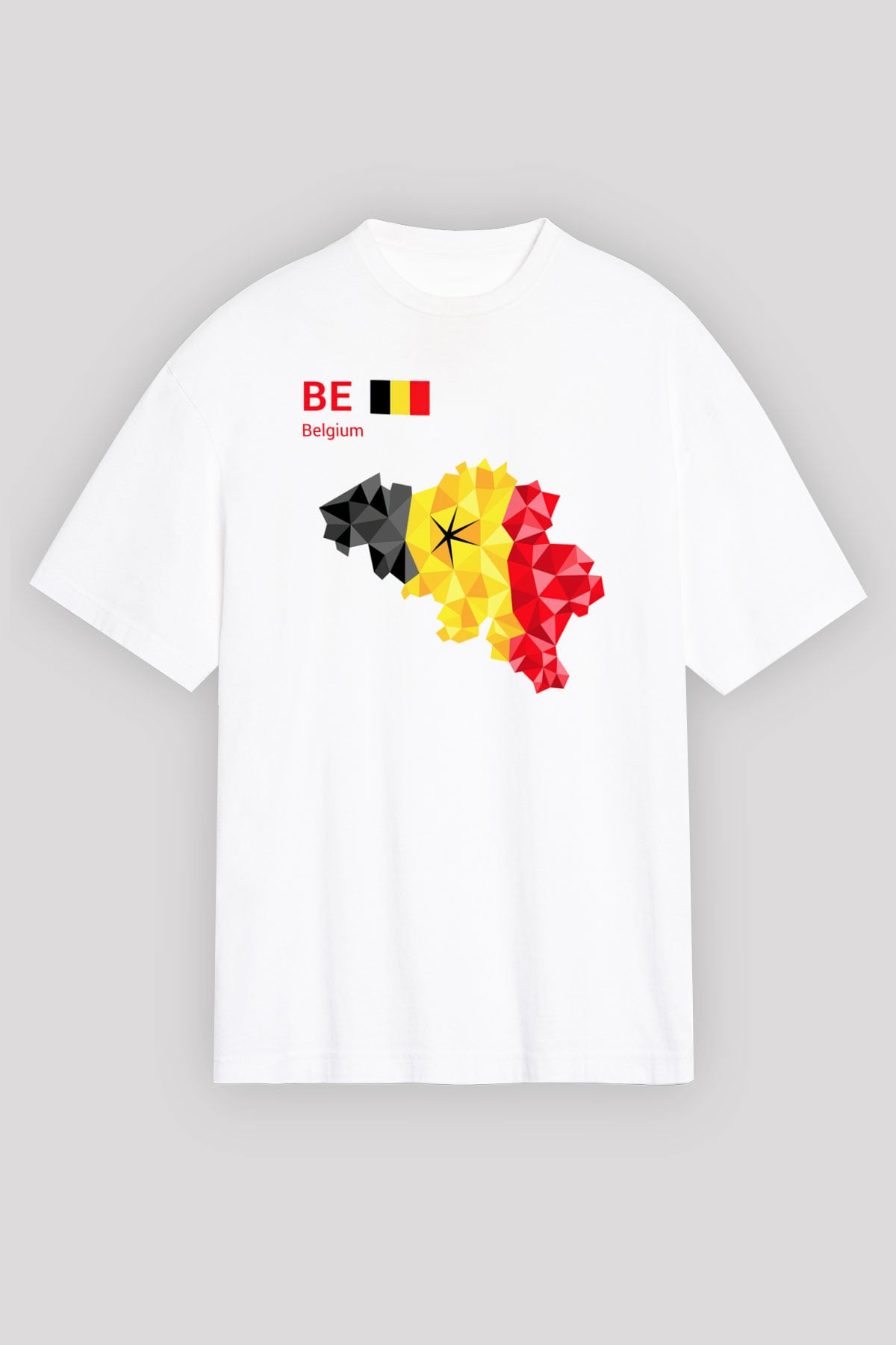 Belçika Beyaz Unisex Oversize Tişört T-Shirt