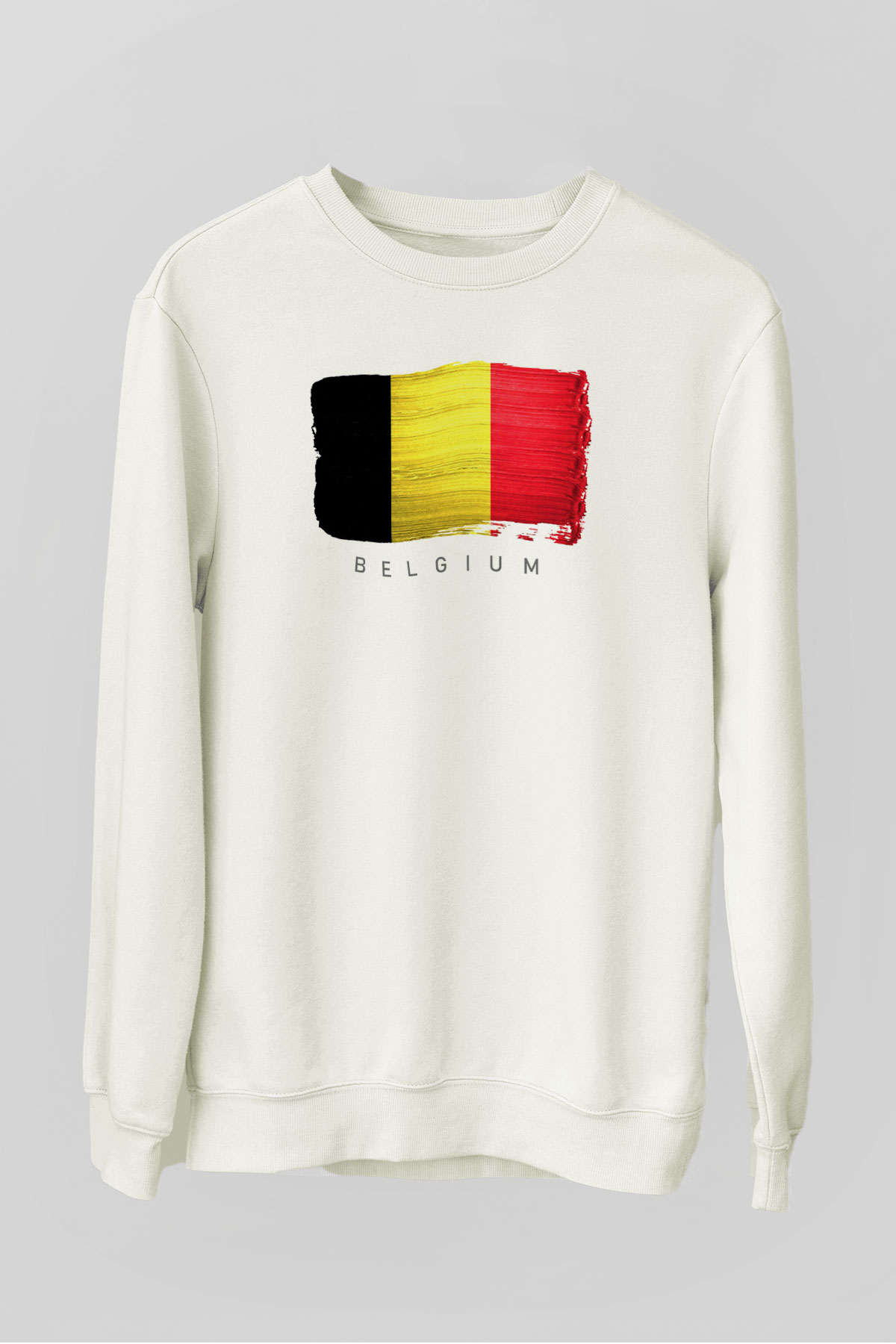 Belçika Beyaz Unisex Sweatshirt