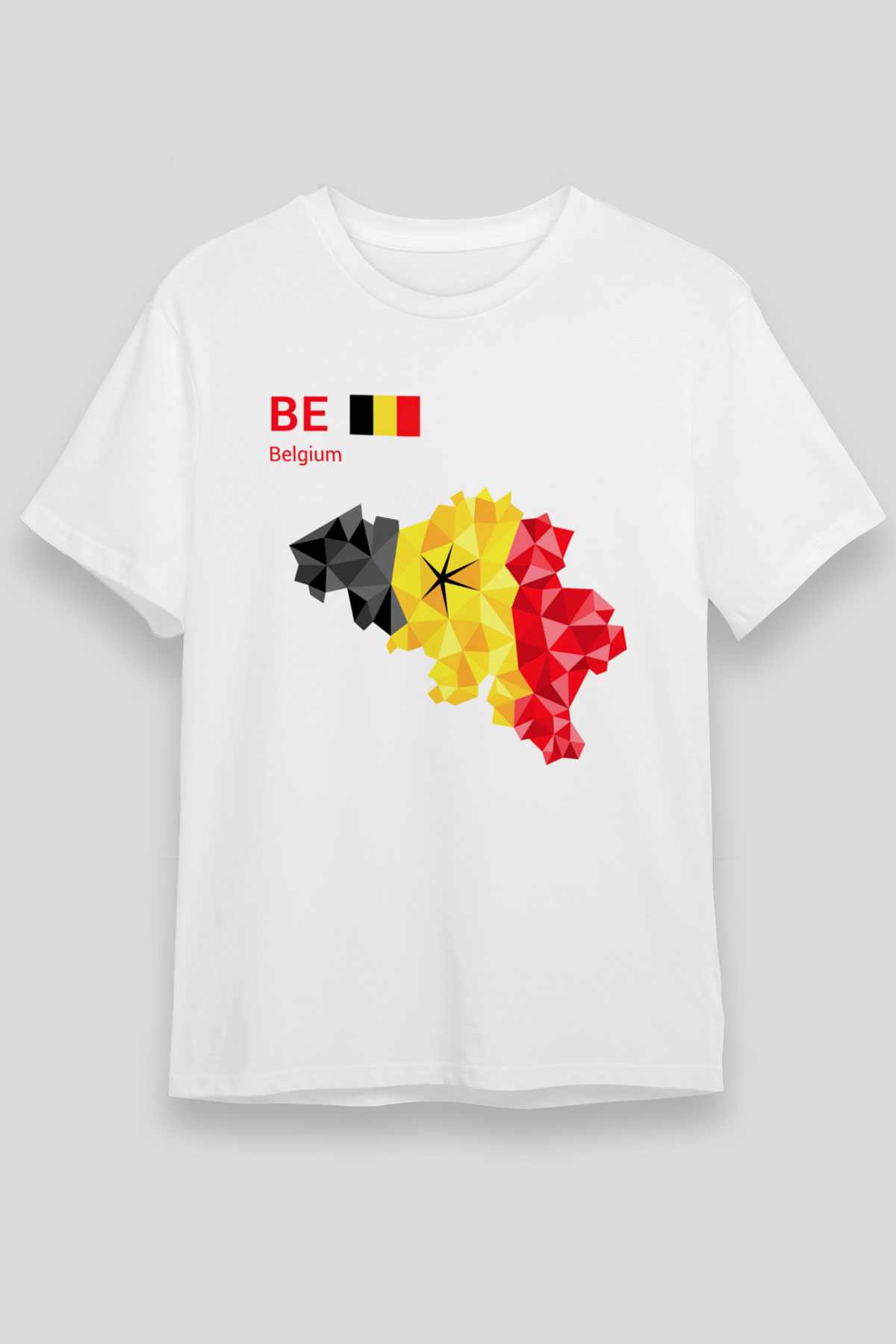 Belçika Beyaz Unisex Tişört T-Shirt - TişörtFabrikası