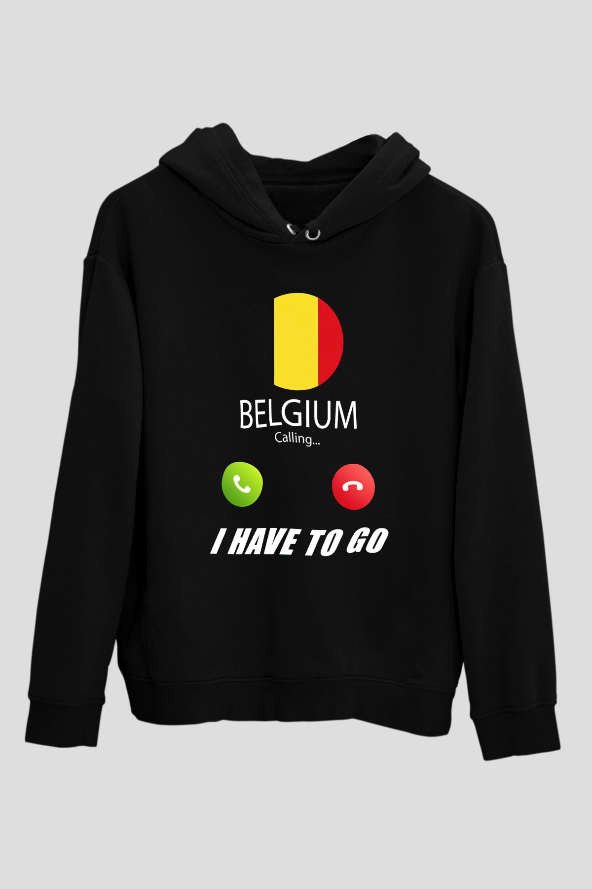 Belçika Siyah Unisex Hoodie