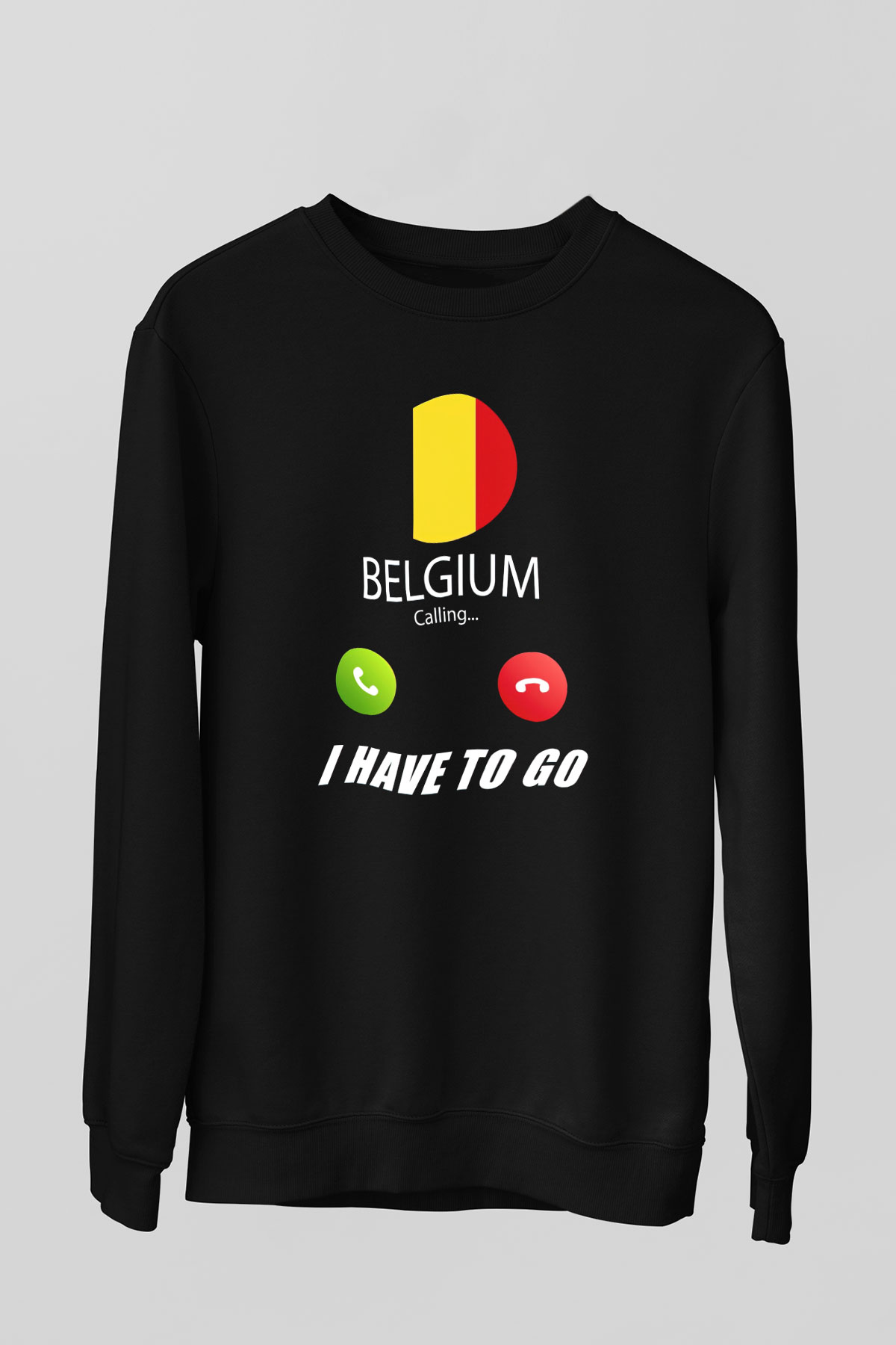 Belçika Siyah Unisex Sweatshirt