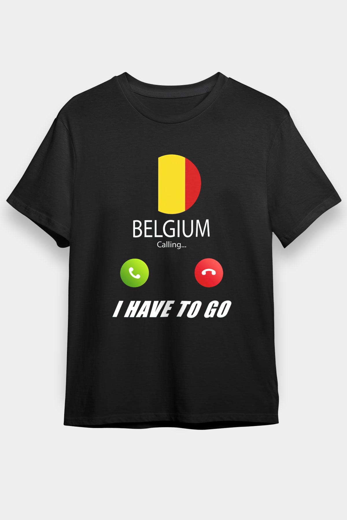 Belçika Siyah Unisex Tişört T-Shirt - TişörtFabrikası