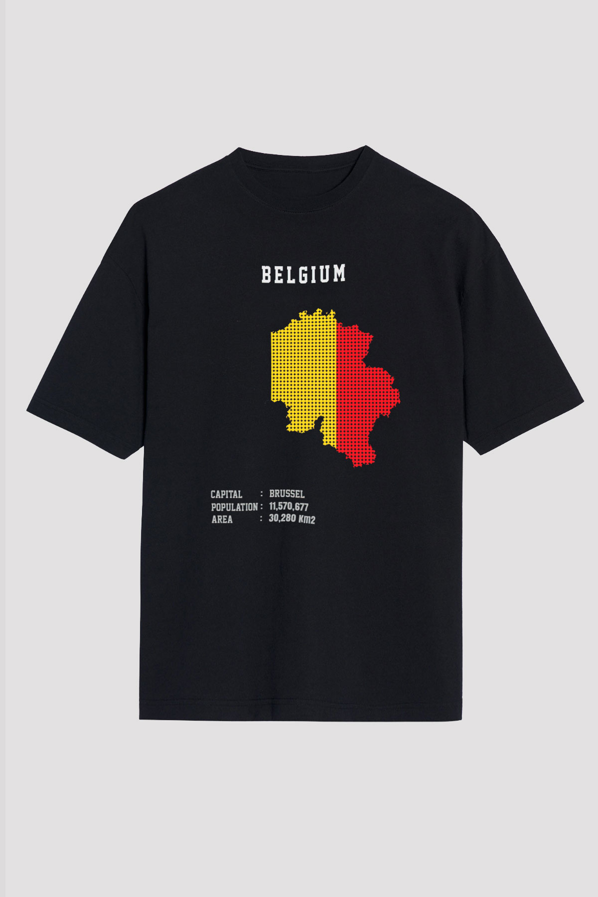 Belçika Siyah Oversize Tişört Oversize T-shirt - TişörtFabrikası