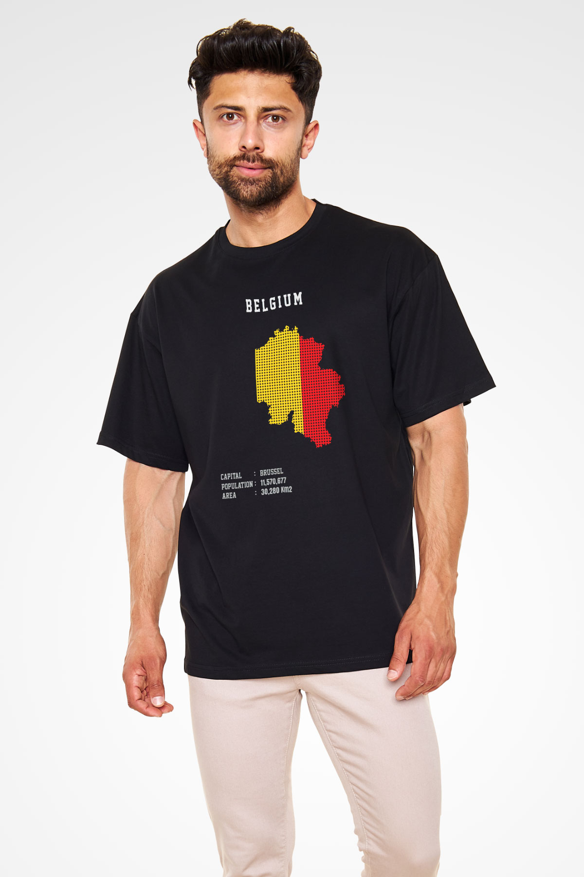 Belçika Siyah Oversize Tişört Oversize T-shirt - TişörtFabrikası