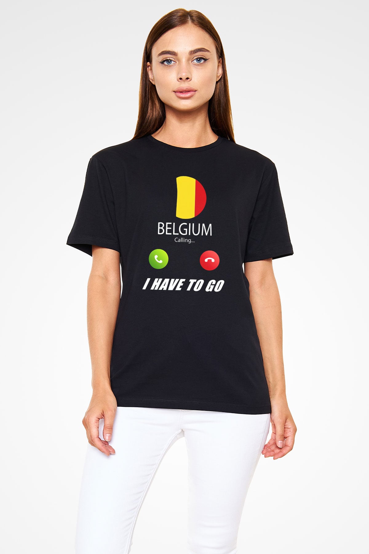 Belçika Siyah Unisex Tişört T-Shirt - TişörtFabrikası