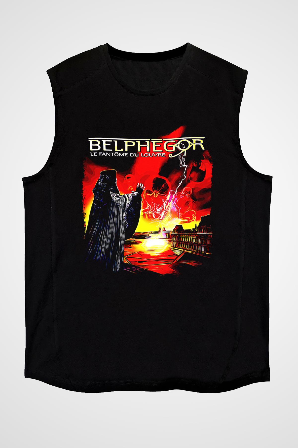 Belphegor Baskılı Unisex Siyah Kolsuz Tişört - Tshirt