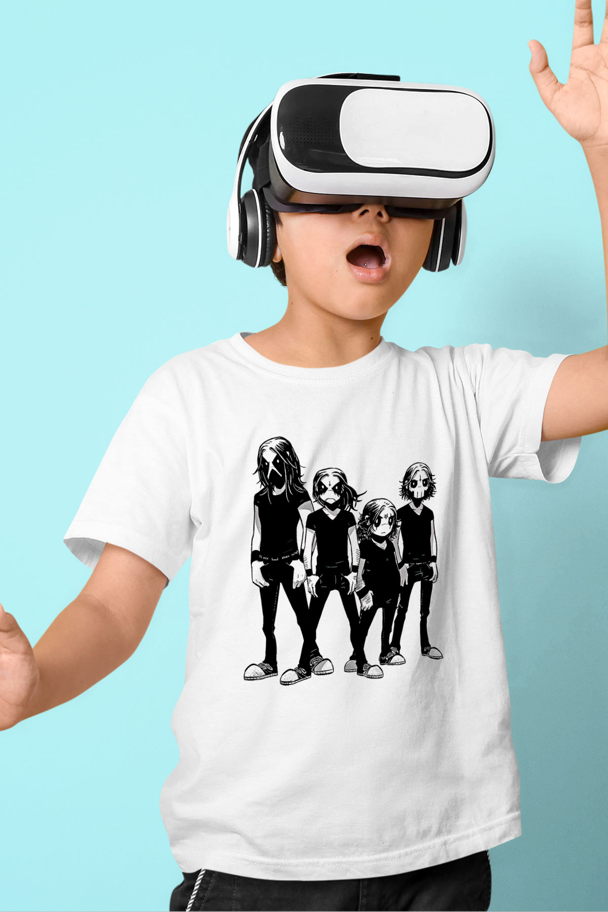 Belzebubs Baskılı Beyaz Unisex Beyaz Çocuk Tişört - Tshirt
