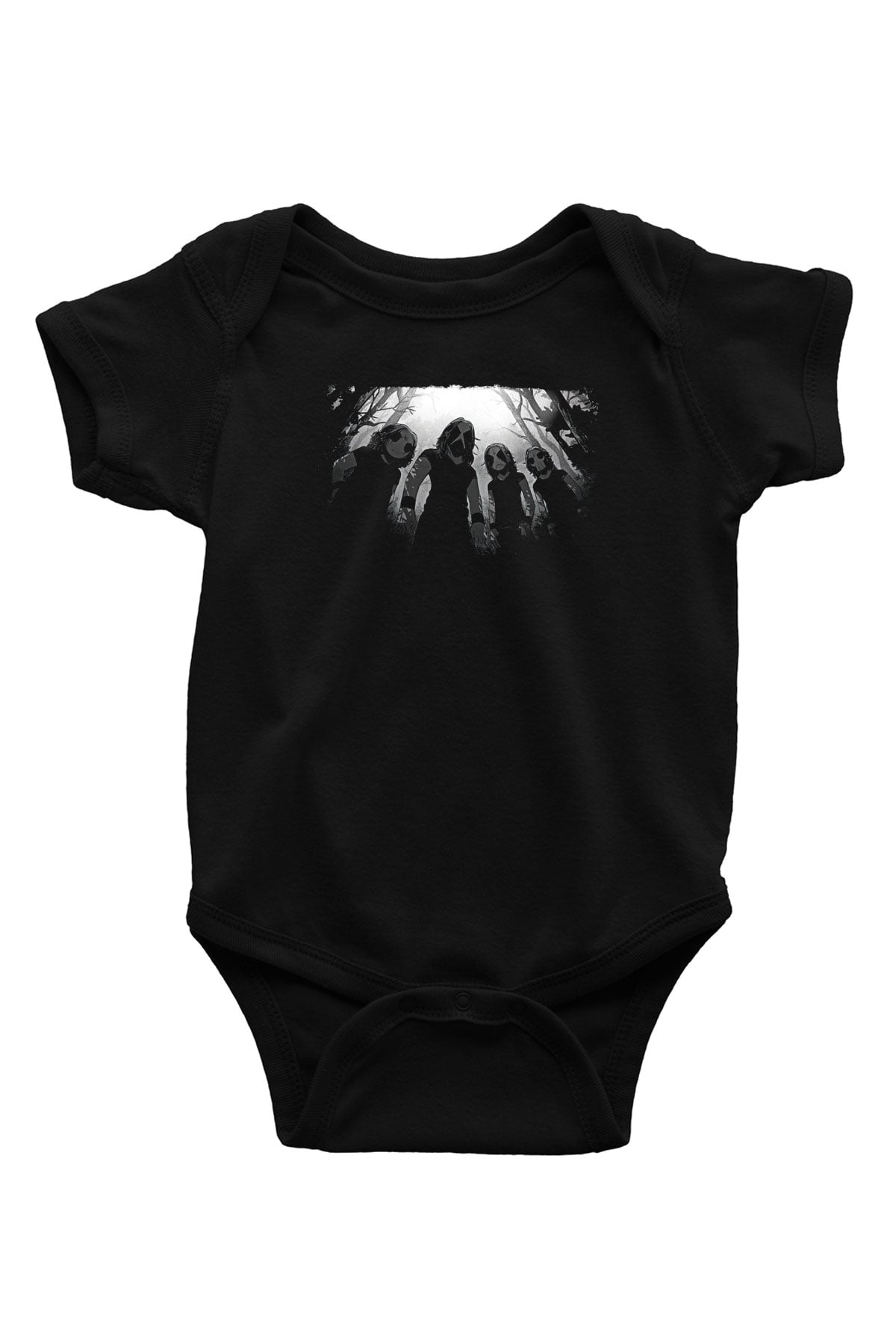 Belzebubs Baskılı Unisex Siyah Bebek Body - Zıbın