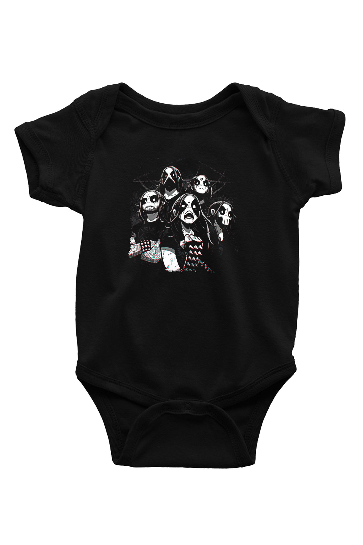 Belzebubs Baskılı Unisex Siyah Bebek Body - Zıbın