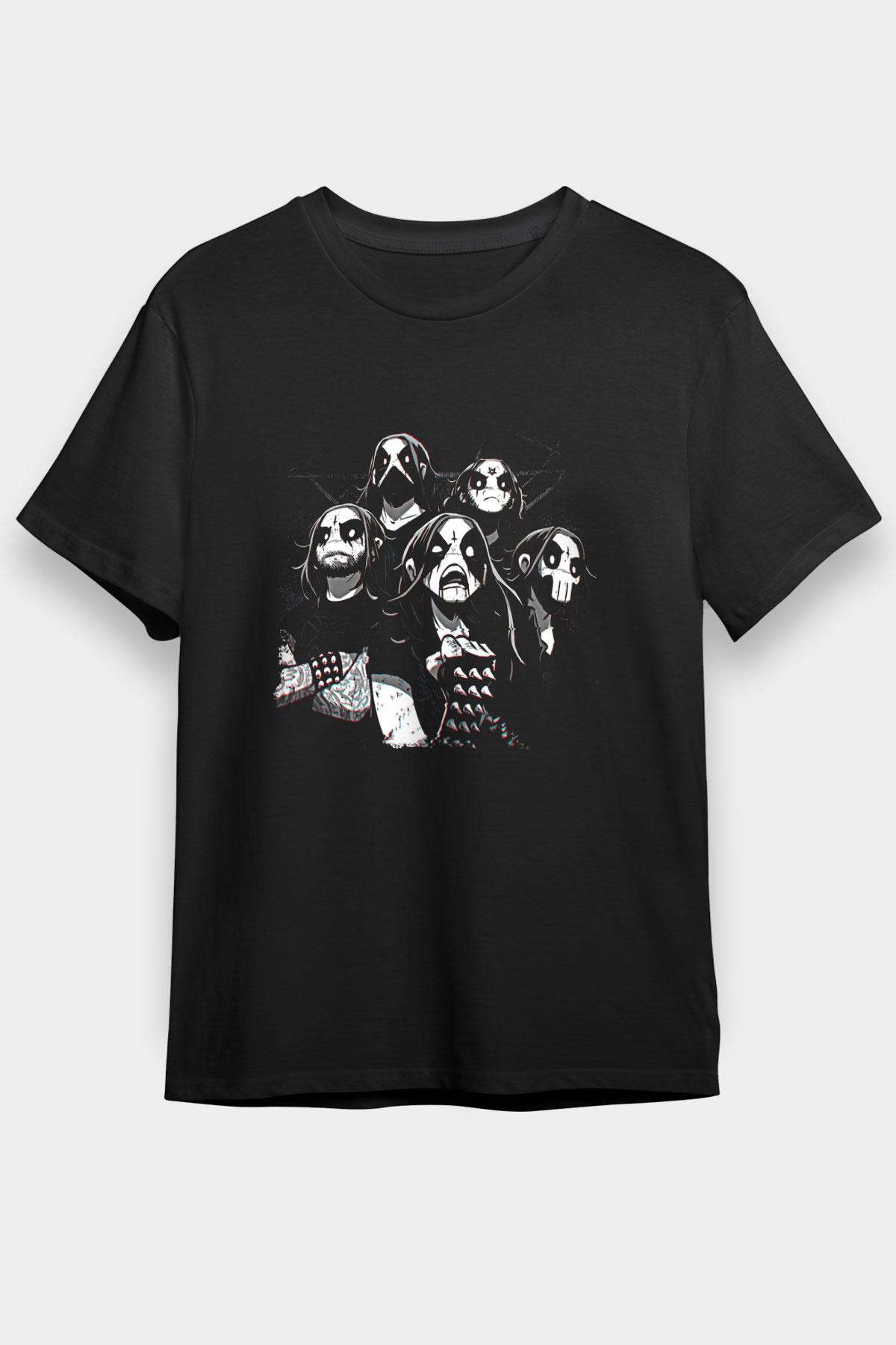 Belzebubs Baskılı Unisex Siyah Tişört - Tshirt