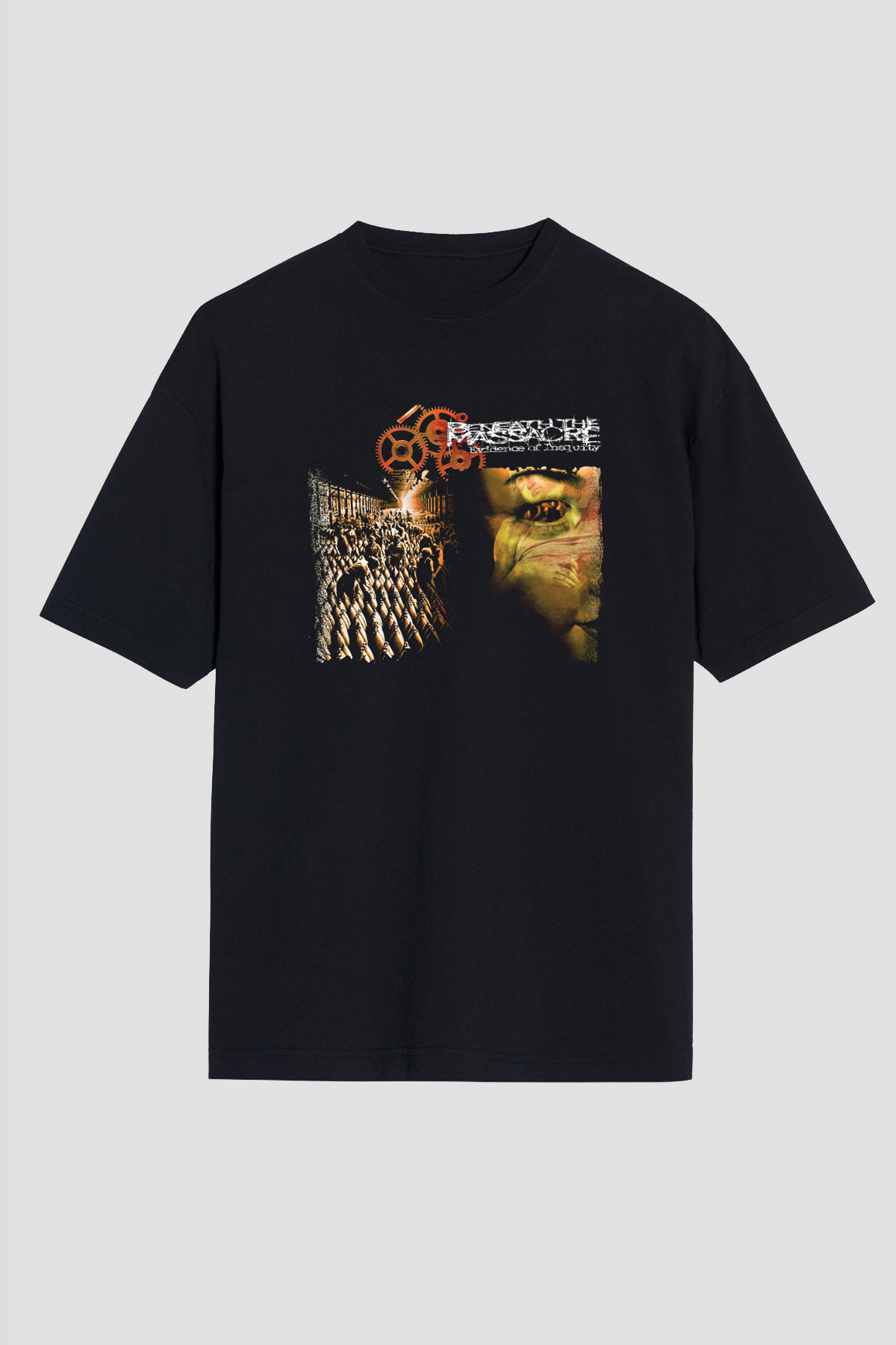 Beneath the Massacre Baskılı Unisex Siyah Oversize Tişört