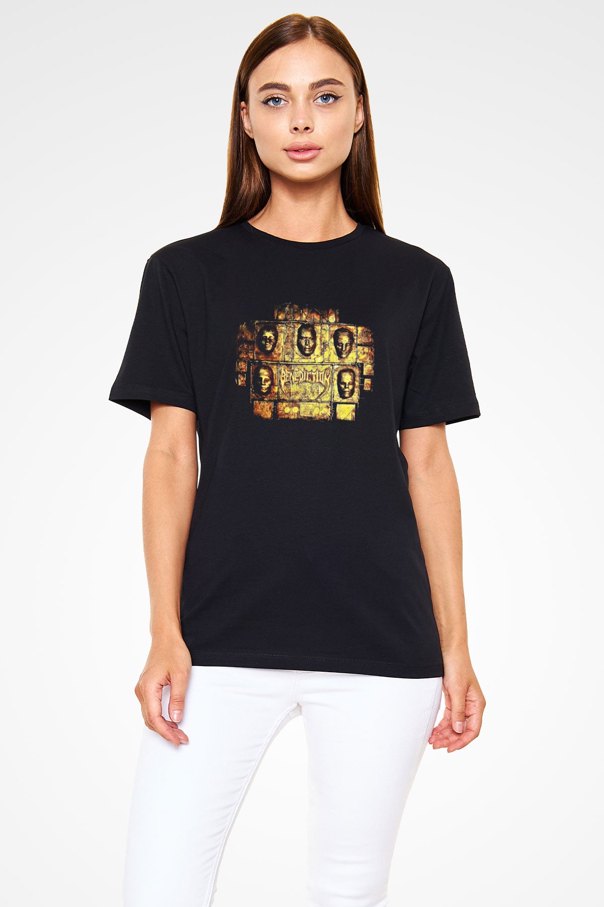 Benediction Baskılı Unisex Siyah Tişört