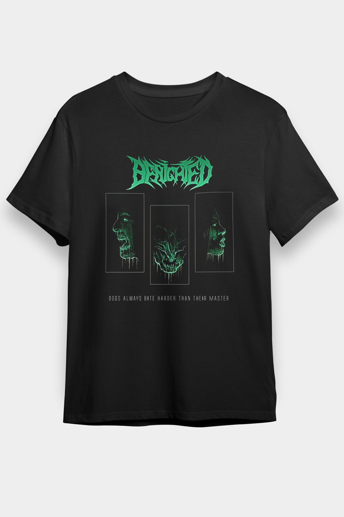 Benighted Baskılı Unisex Siyah Tişört - Tshirt