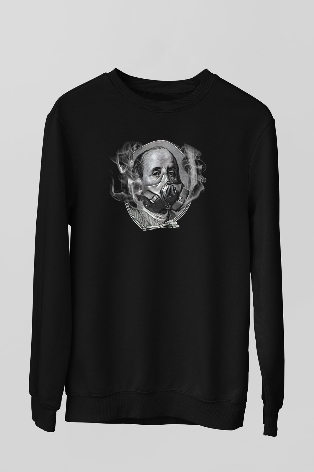 Benjamin Franklin Siyah Unisex Sweatshirt