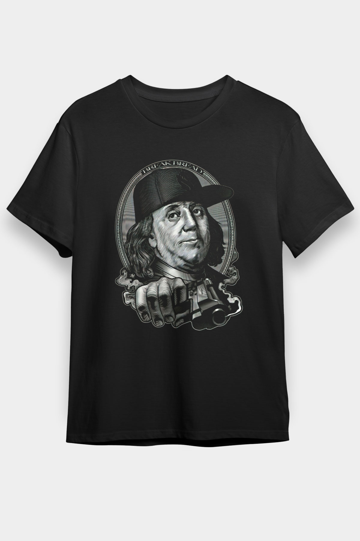 Benjamin Franklin Siyah Unisex Tişört T-Shirt - TişörtFabrikası