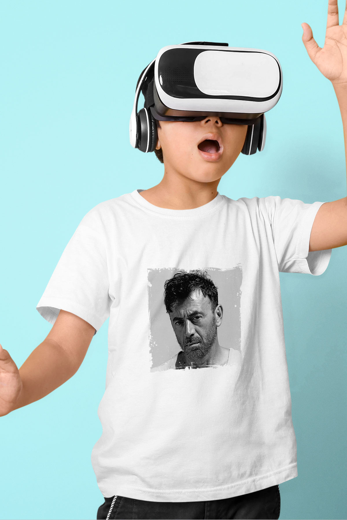 Benny Benassi Baskılı Beyaz Çocuk Tişört