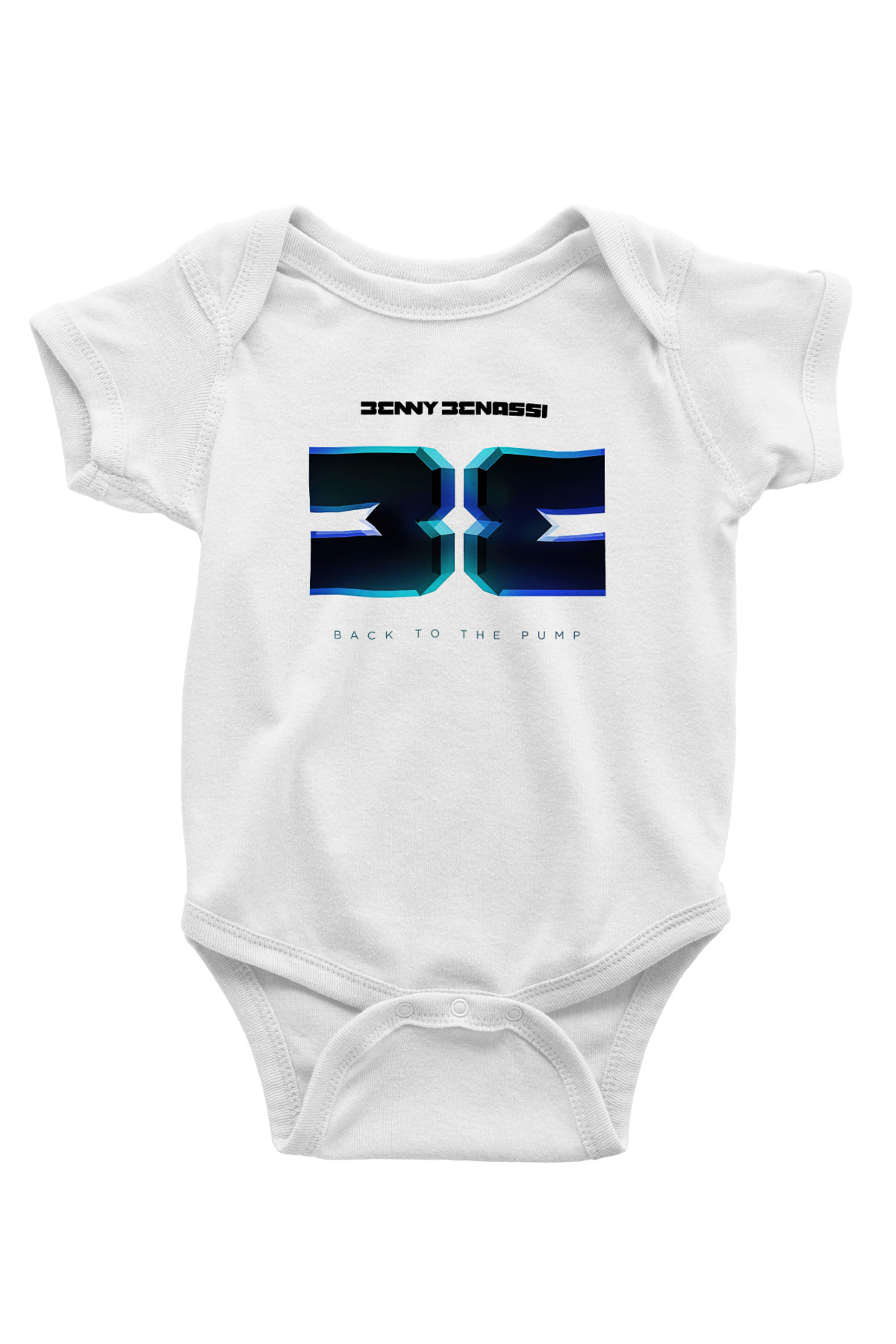 Benny Benassi Baskılı Beyaz Unisex Bebek Body - Zıbın