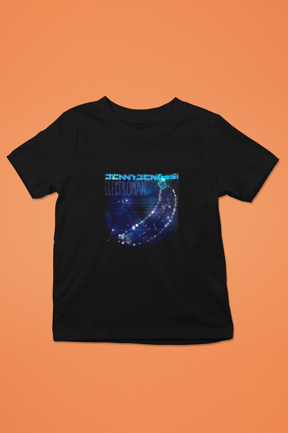 Benny Benassi Baskılı Unisex Siyah Çocuk Tişört