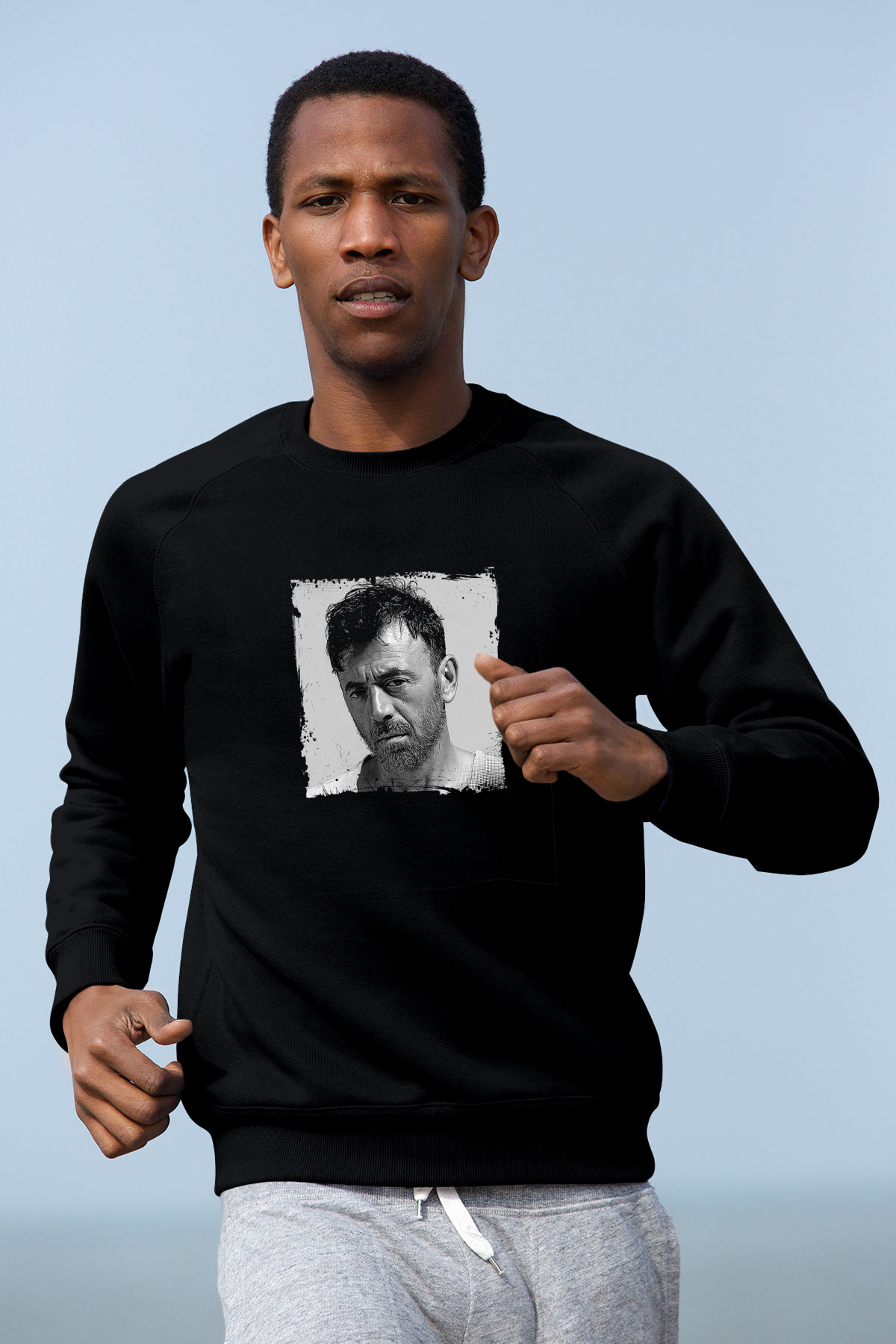 Benny Benassi Baskılı Unisex Siyah Sweatshirt