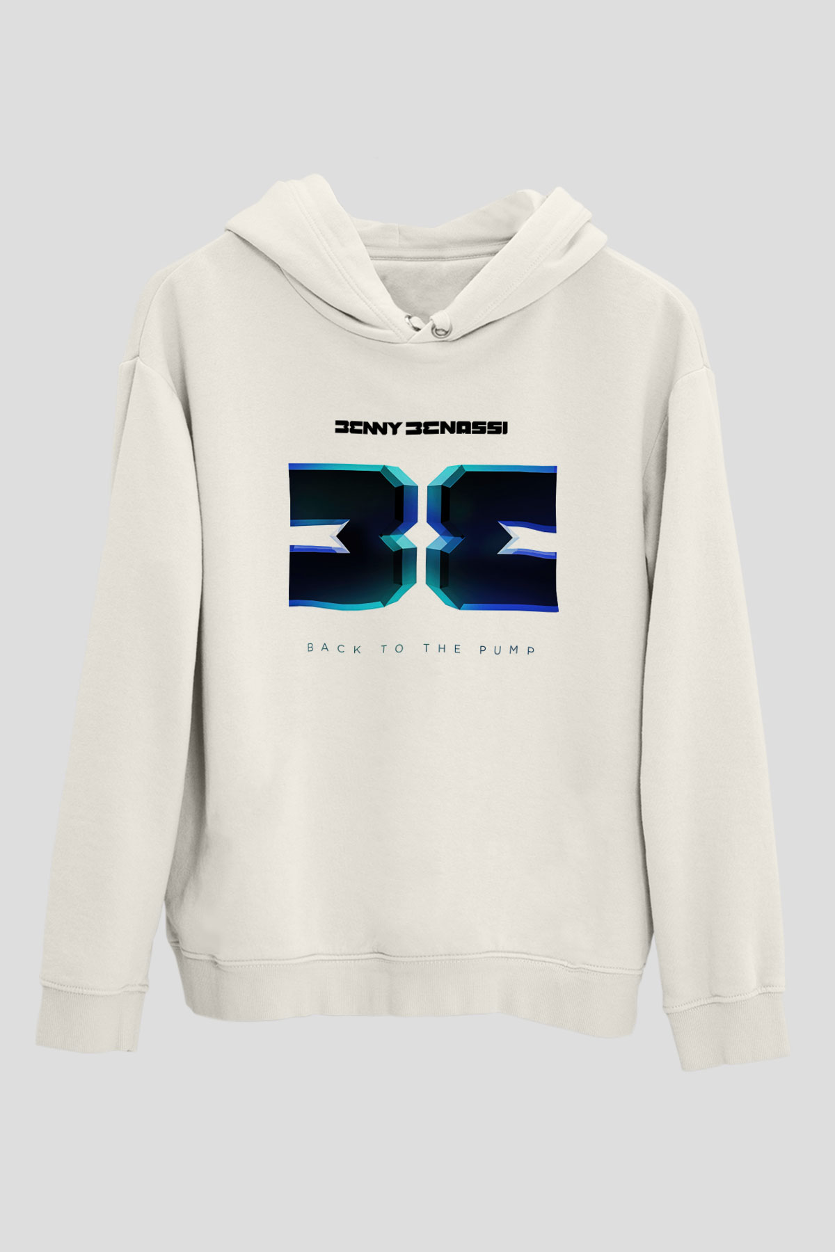 Benny Benassi Beyaz Unisex Kapşonlu Sweatshirt