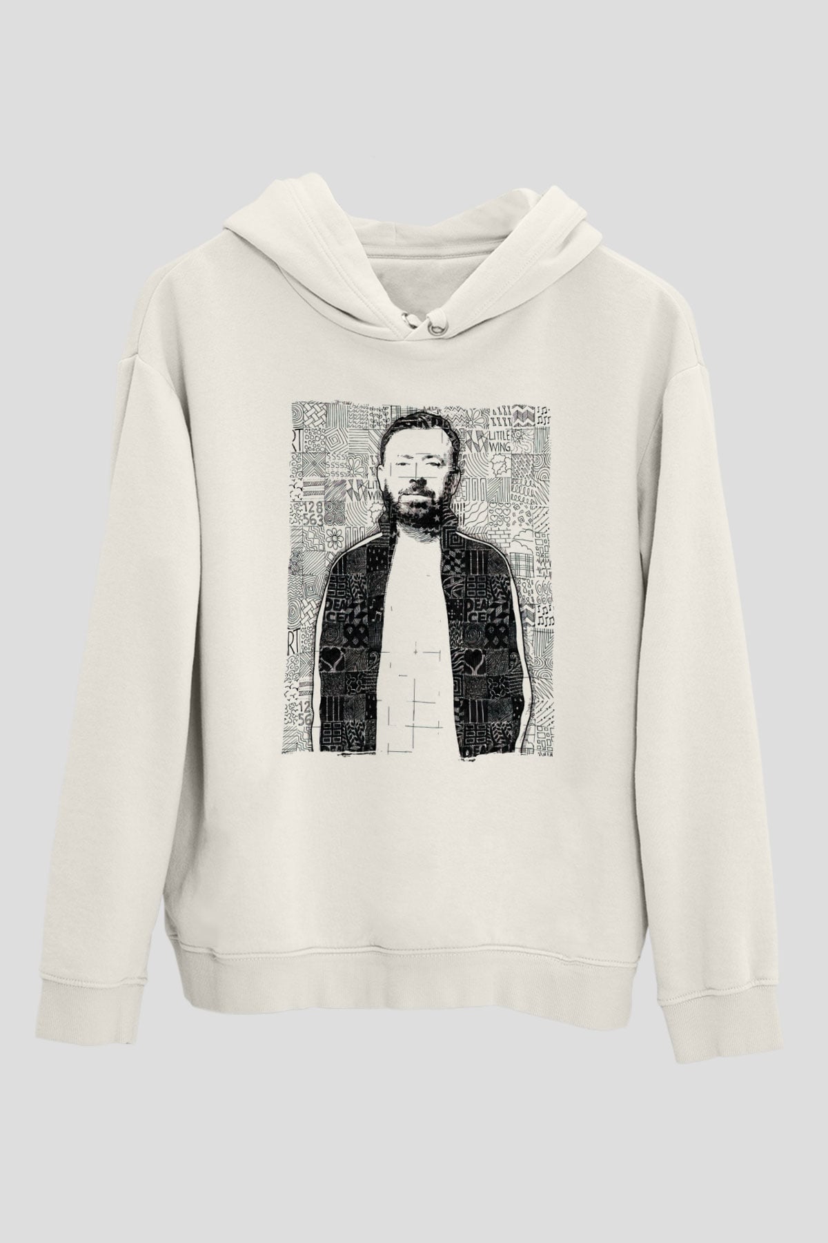 Benny Benassi Beyaz Unisex Kapüşonlu Sweatshirt