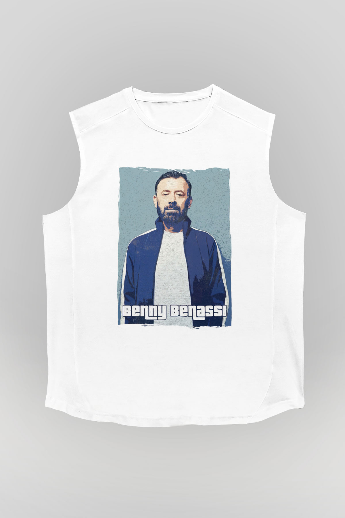 Benny Benassi Beyaz Unisex Kolsuz Tişört