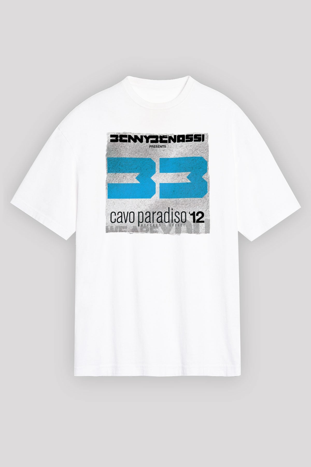 Benny Benassi Beyaz Oversize Tişört Oversize T-shirt - TişörtFabrikası