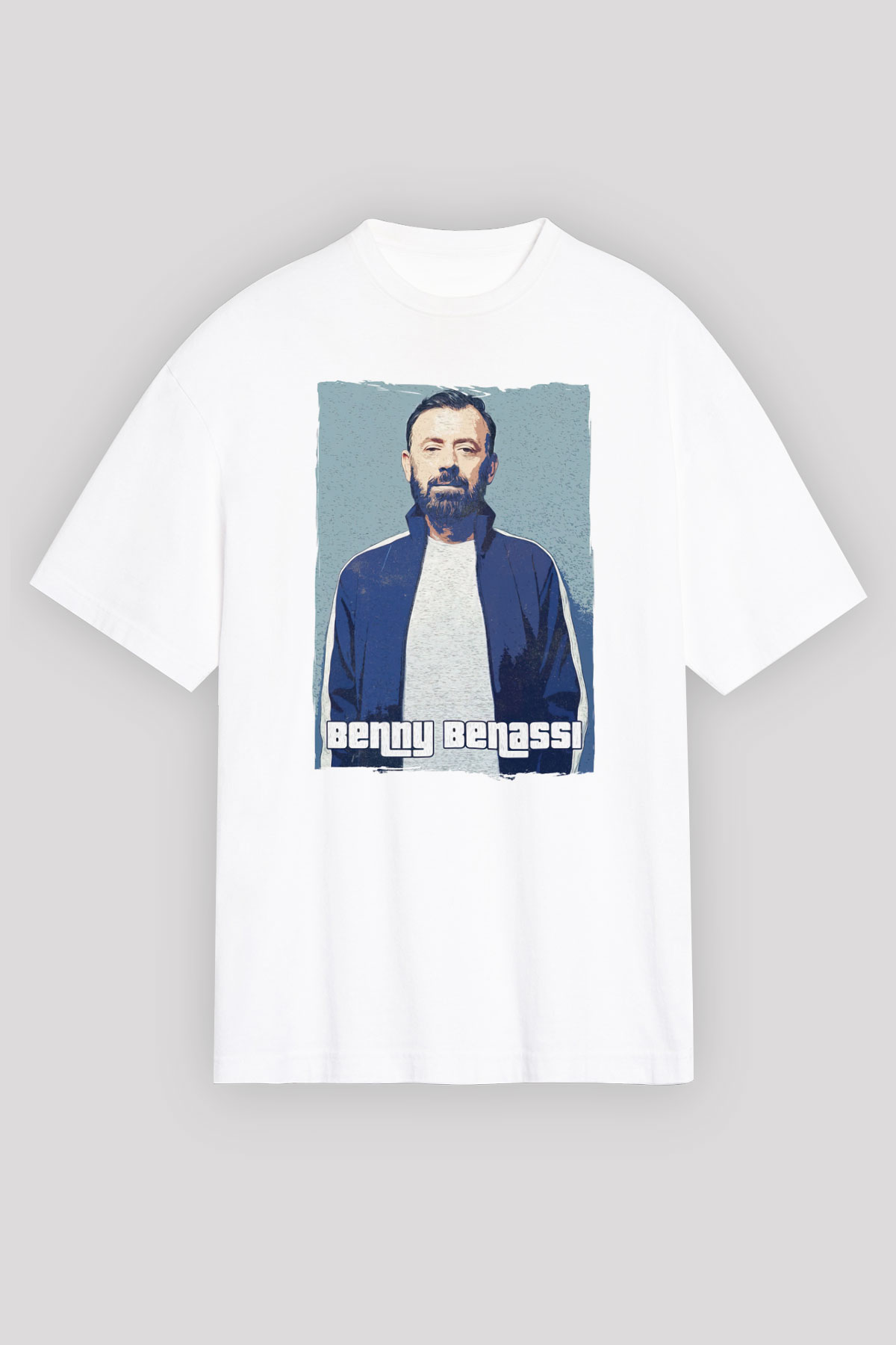 Benny Benassi Beyaz Oversize Tişört Oversize T-shirt - TişörtFabrikası