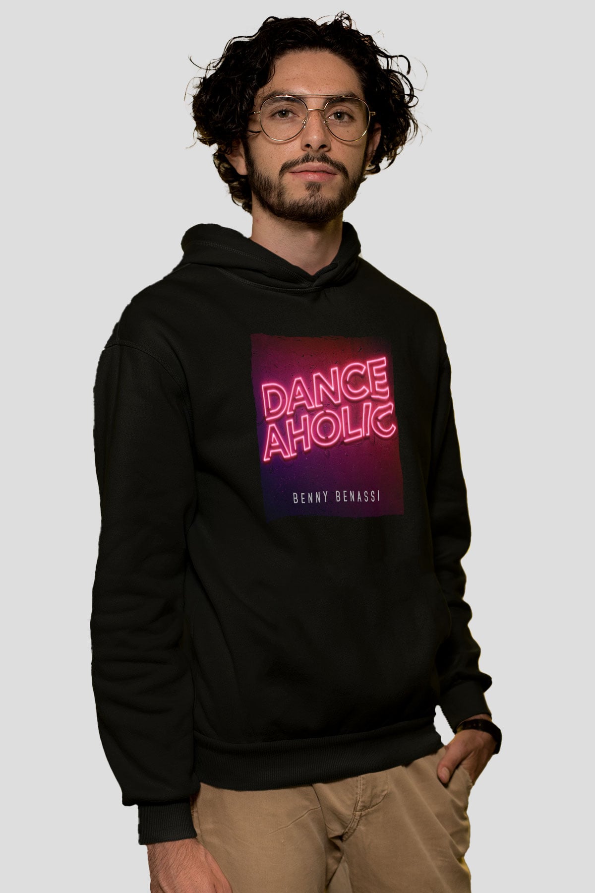Benny Benassi Siyah Unisex Kapüşonlu Sweatshirt