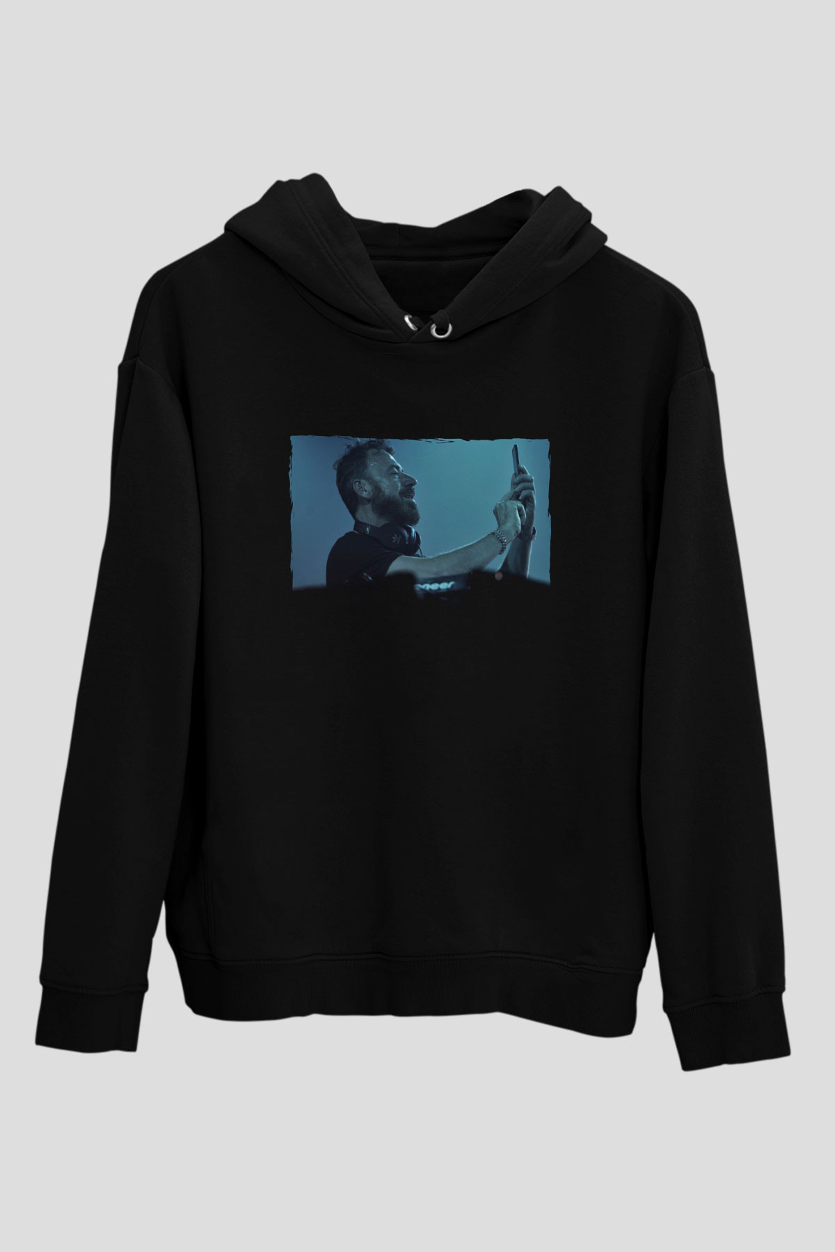 Benny Benassi Siyah Unisex Kapüşonlu Sweatshirt