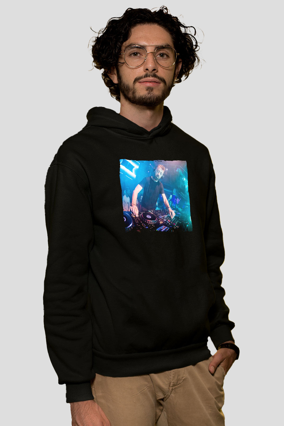 Benny Benassi Siyah Unisex Kapüşonlu Sweatshirt