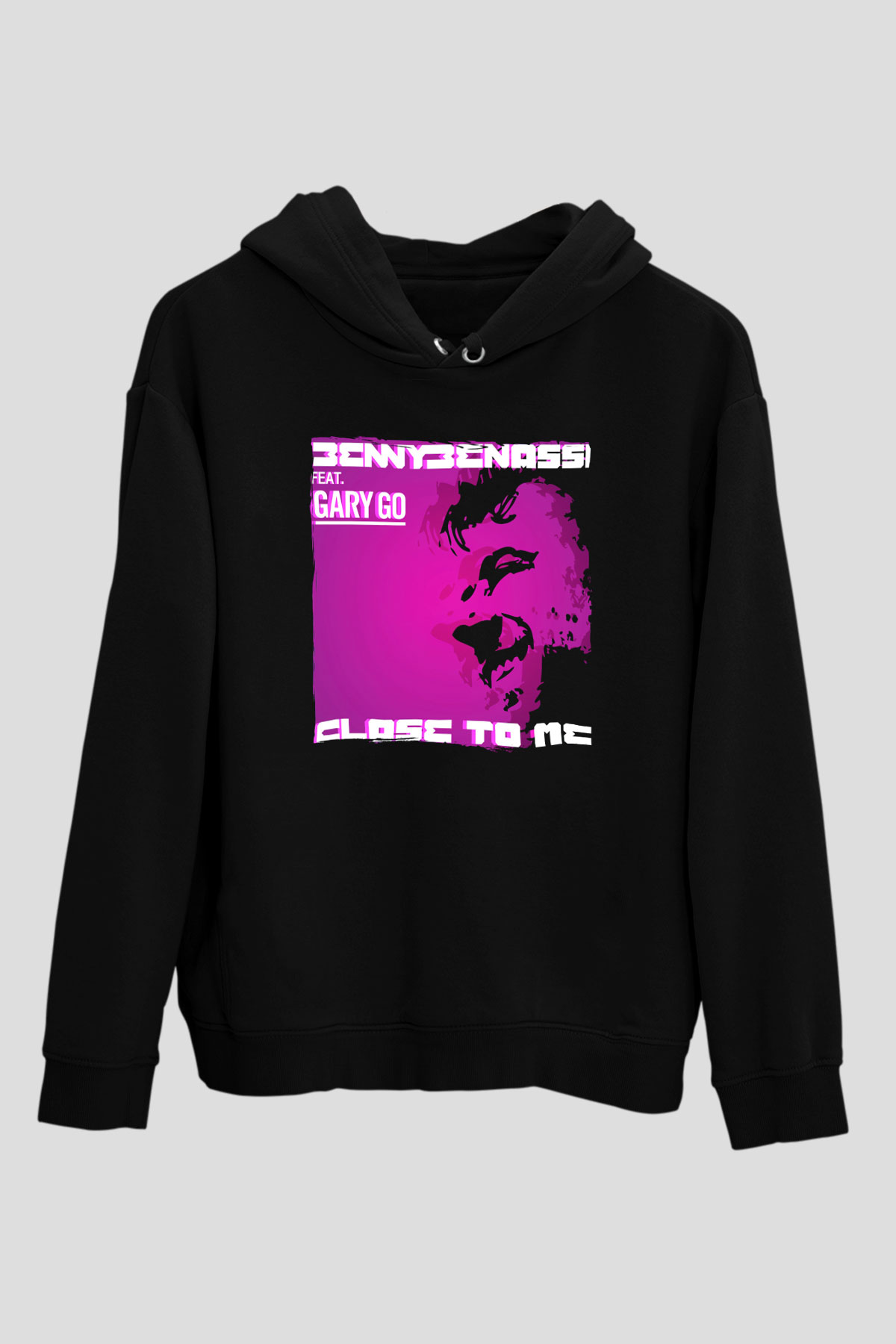 Benny Benassi Siyah Unisex Kapüşonlu Sweatshirt