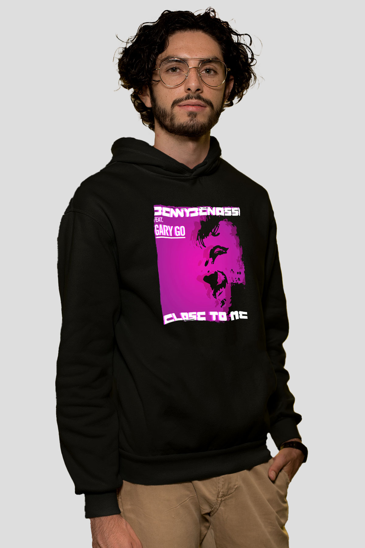 Benny Benassi Siyah Unisex Kapüşonlu Sweatshirt