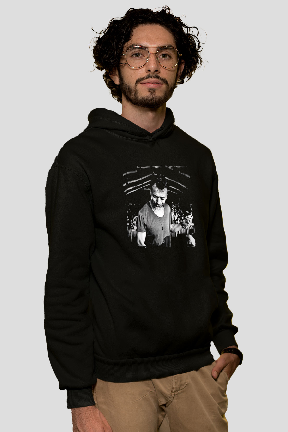 Benny Benassi Siyah Unisex Kapüşonlu Sweatshirt
