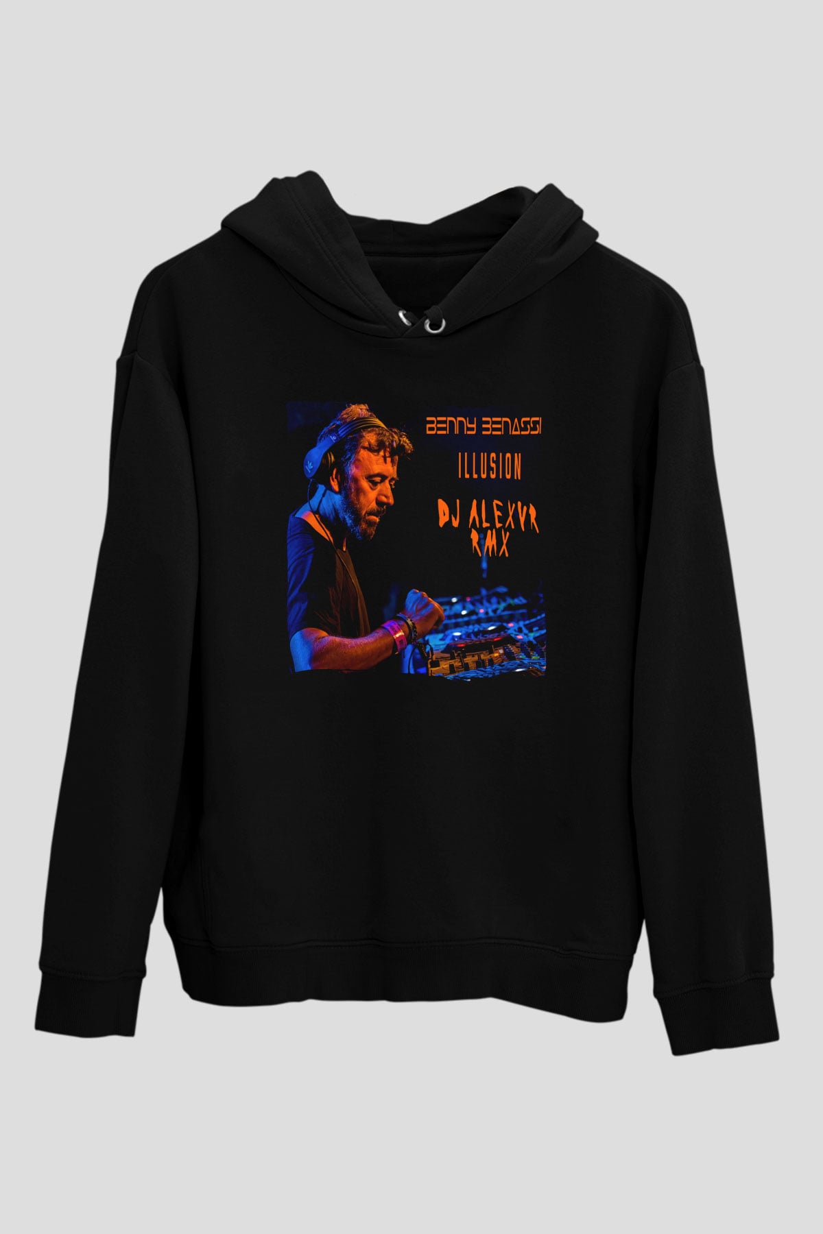 Benny Benassi Siyah Unisex Kapüşonlu Sweatshirt