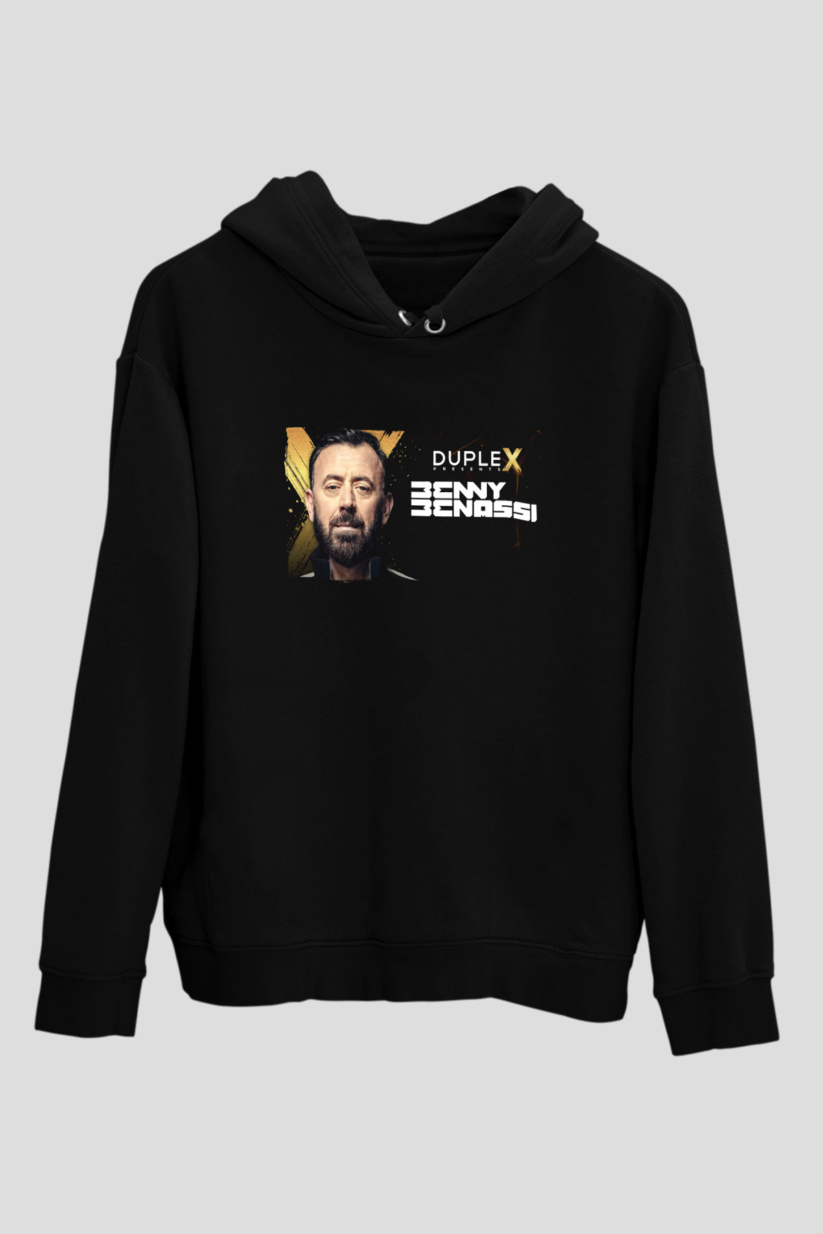 Benny Benassi Siyah Unisex Kapüşonlu Sweatshirt