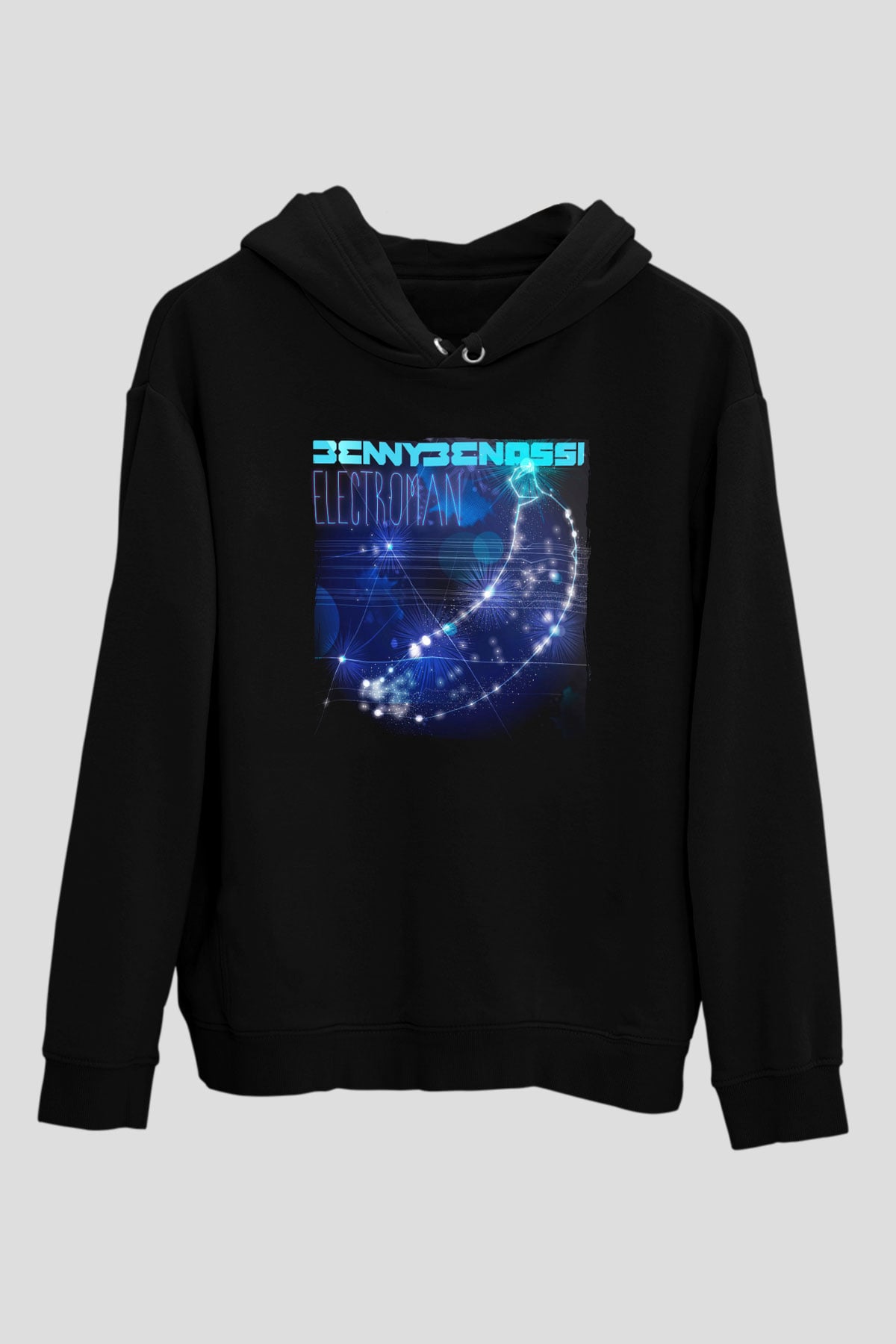 Benny Benassi Siyah Unisex Kapüşonlu Sweatshirt