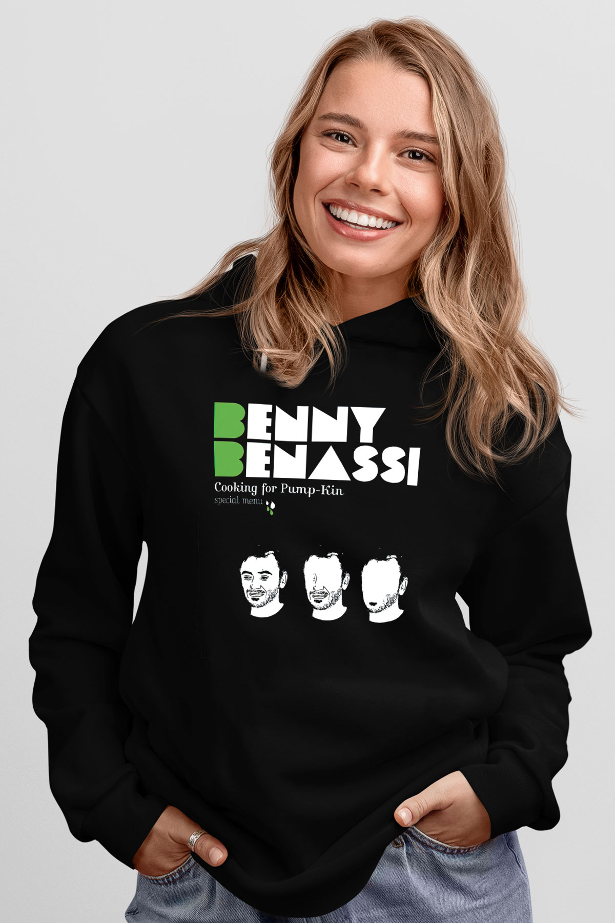Benny Benassi Siyah Unisex Kapüşonlu Sweatshirt