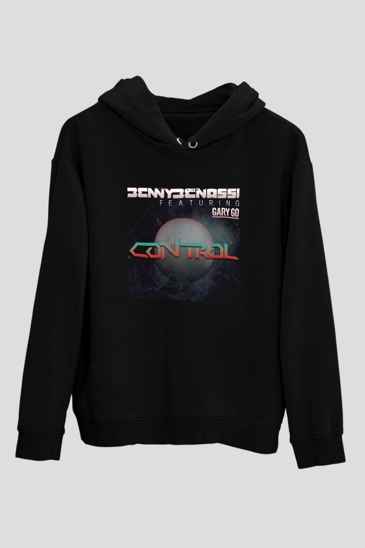 Benny Benassi Siyah Unisex Kapüşonlu Sweatshirt