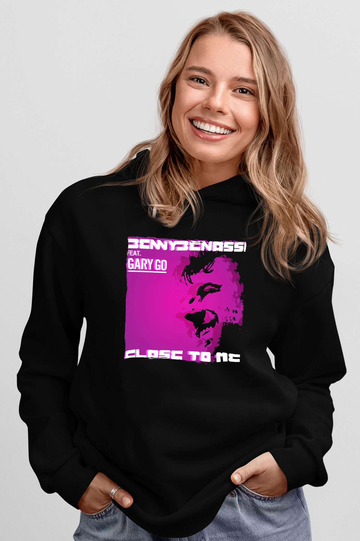 Benny Benassi Siyah Unisex Kapüşonlu Sweatshirt