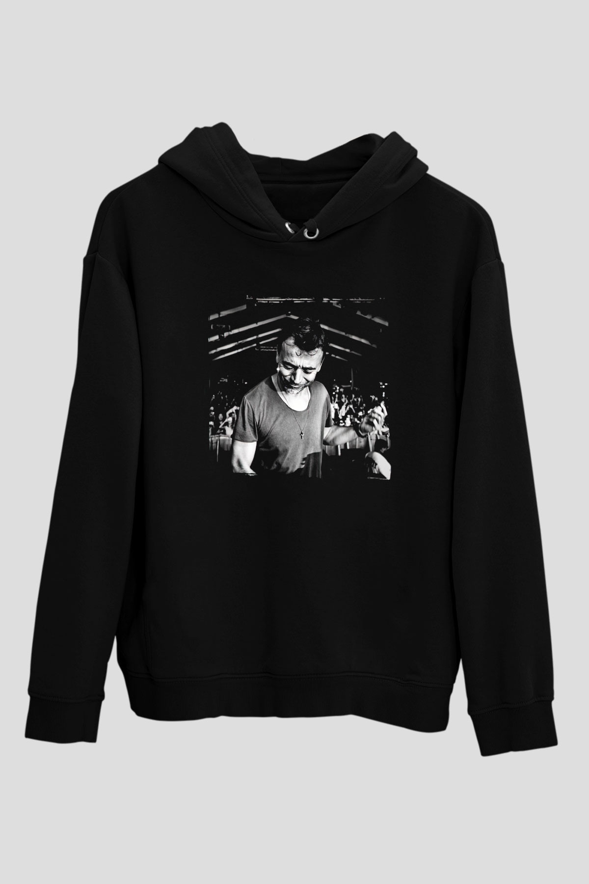Benny Benassi Siyah Unisex Kapüşonlu Sweatshirt