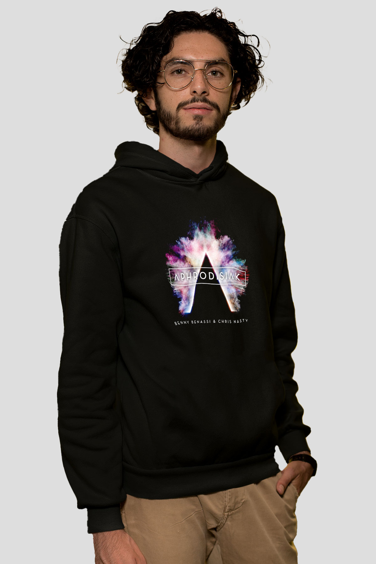 Benny Benassi Siyah Unisex Kapüşonlu Sweatshirt